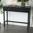 thumbnail image 2 of DecMode 36" x 30" Black Wood Handmade 2 Drawer Console Table with Gold Handles, 1-Piece, 2 of 9
