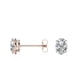 thumbnail image 4 of JeenMata Aros Solitarios de Moissanita de Corte Ovalado de 1 Quilate 4 Puntas, Baño de Oro Rosa de 18 K sobre Plata, 4 of 5