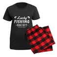 thumbnail image 5 of CafePress - Lucky Fishing Shirt Do Not Wash Pajamas - Women's Short Sleeve Print T-Shirt and Pants Dark Cotton Pajama Set, 5 of 7