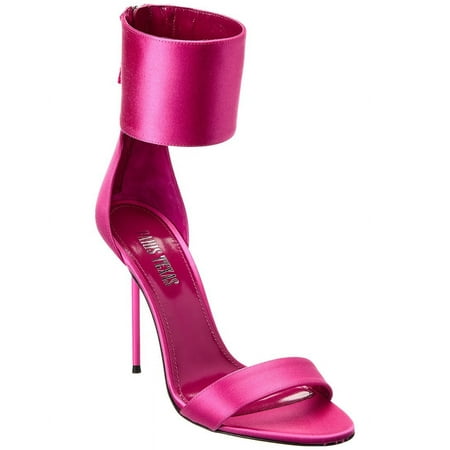 

Paris Texas Hardware Vanessa Satin Sandal 38 Pink Adult 4.5in Heel