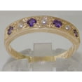thumbnail image 3 of LBG Solid 10k .417 Yellow Gold Cultured Pearl and Amethyst Womens Band Ring - Sizes 4 to 12 Available, 3 of 6