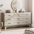 thumbnail image 3 of FANRAL 9 Drawer Dresser for Bedroom,Wood Modern Chest of Drawers with X-Shaped Sturdy Base,Gray Dresser, 3 of 8