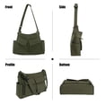 thumbnail image 5 of Spencer Canvas Messenger Bag Large Capacity Hobo Bag Crossbody Shoulder Bag Tote Bag with Multiple Pocket for Women and Men, Green, 5 of 11