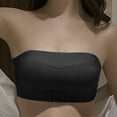 thumbnail image 2 of Ierhent Wireless Bras for Women Padded Womens Plus Size Tube Top Bra Seamless Strapless Bandeau Bra No Pad Tube Top(38,Black), 2 of 4