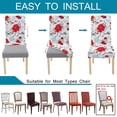 thumbnail image 2 of Chair Covers for Dining Room Set of 4, Stretchy Parson Chair Slipcovers,Red Flowers Spandex Banquet Chair Seat Pet Protector Slipcovers for Holiday Home Party, Hotel, Wedding Ceremony, 2 of 6