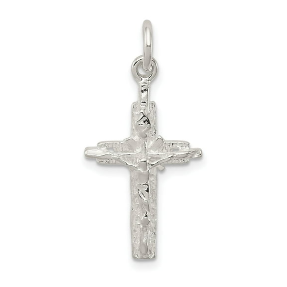 Handcrafted 925 Sterling Silver Crucifix Cross Pendant for Men and Women with INRI Jesus Detail Textured Finish Religious Spiritual Necklace