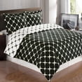 thumbnail image 1 of Soft 100% Combed Cotton 3 Piece Duvet Cover Set - Full/Queen - Black, 1 of 1