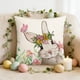 thumbnail image 1 of Funda de almohada de Pascua con conejos y huevos | Funda de cojín decorativa de imitación lino | 45 x 45 cm (18 x 18 pulgadas) para sofá, 1 of 6