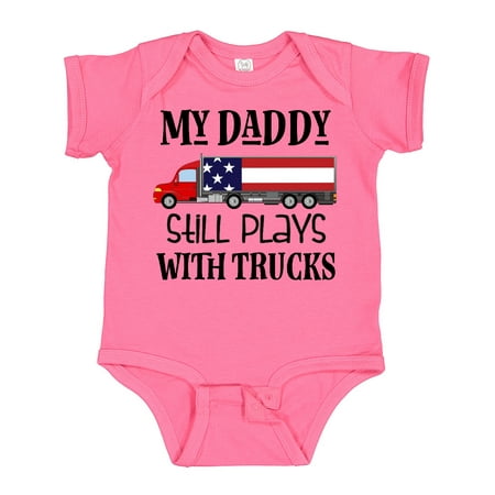 

Inktastic Daddy Plays with Trucks Gift Baby Boy or Baby Girl Bodysuit