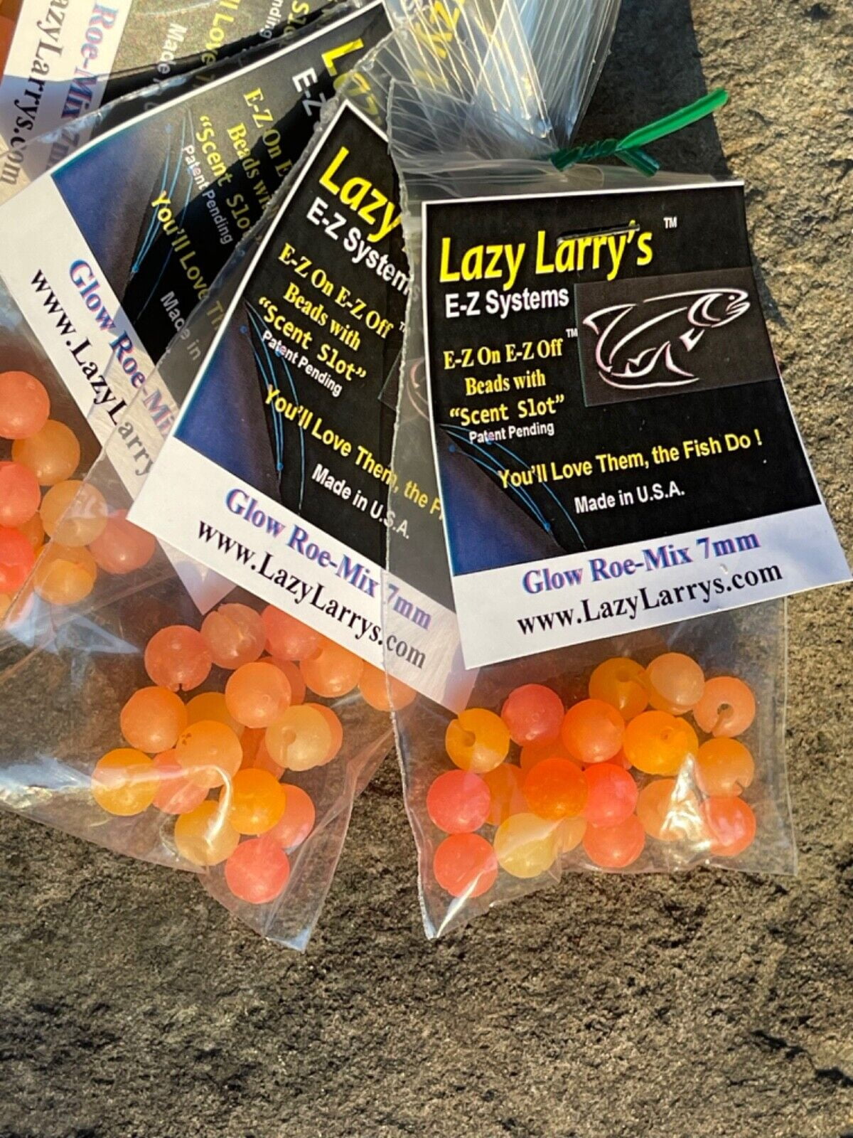 Lazy Larry's EZ System Slotted Fishing Beads 10mm (Glow Roe