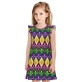 thumbnail image 1 of Balery Mardi Gras4 Camisón de princesa para niñas, pijama de algodón con mangas abullonadas, suave y bonito.-XX-Large, 1 of 6