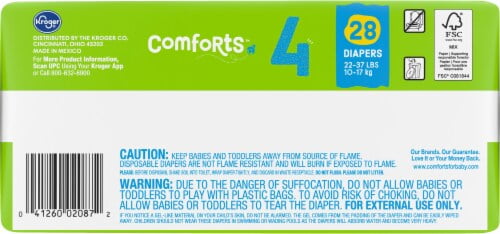 2X - Comforts Jumbo Baby Diapers Size 4 (22-37 lbs)