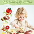 thumbnail image 3 of HYPERLIVING Wooden Fruits Cutting Toys, Pretend Play Food Sets with Wooden Basket for Children Kitchen, Kids Supermarket Game Accessories, Picnic Role Play, Gift For Toddler Boys Girls 3+ Years old, 3 of 5