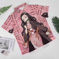 thumbnail image 4 of Kamado Nezuko Casual Short Sleeve Shirt Lapel Collar Shirt Summer Beach Shirt 3XL, 4 of 8