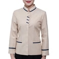thumbnail image 1 of Uniformes de limpieza Mangas largas Prácticas Chaqueta Práctica Enrutamiento Neat Ruta Cómoda Superior Supple Ropa para Hoteles Restaurantes Beige XXL Noticed LF000334-03, 1 of 7