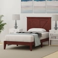 thumbnail image 2 of Farmhouse Solid Wood Platform Bed in Twin - Classic Cherry, 2 of 9