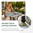 thumbnail image 4 of Round Outdoor Tablecloth with Umbrella Hole and Zipper, Rustic Floral Tablecloth with Elastic Waterproof, White Magnolia Flowers Farmhouse Bottle Branch Patio Table Covers for 36" - 44" Pool Tables, 4 of 9