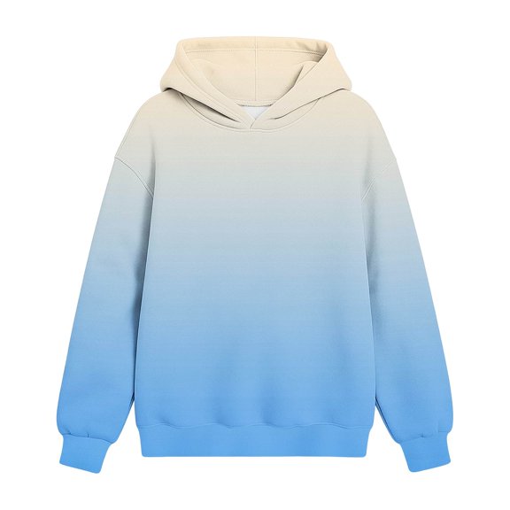 Ugoldhm Girls Gradient Color Hoodie, Long Sleeve Loose Casual Pullover Hooded Sweatshirt for Kids