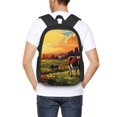 thumbnail image 4 of Balery Oil Painting Style Pasture Cow Mochila para hombre y mujer - Tela Oxford 600D resistente - Gran capacidad, resistente al agua, ideal para la escuela, viajes y senderismo, 4 of 6