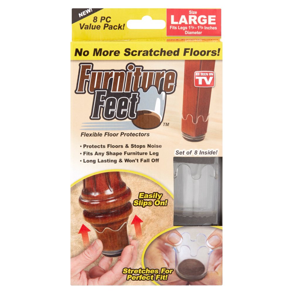 Furniture Feet Large Flexible Floor Protectors Value Pack, 8 count