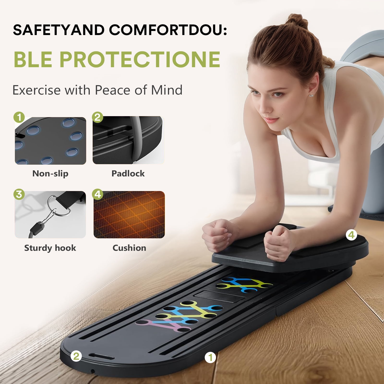 TTFP, Pilates Board, Black, Portable Multifunctional Workout