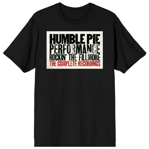 Humble Pie Rockin' The Fillmore Distressed Text Men's Black Tee With Short Sleeves And Crew Neck-XL