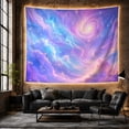 thumbnail image 6 of Pastel Spiral Galaxy with Crescent Moon in Lavender Clouds, Dreamy Celestial Art for Space Lovers, Ethereal Cosmic Decor, Christmas Gift, Tapestry Wall Hanging for Bedroom and Living Room, 6 of 7