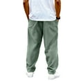 thumbnail image 5 of Men's Vintage Corduroy Drawstring Pants with Embroidered Label - Loose Fit Straight Leg Casual Pants for Daily, Streetwear, and Light Outdoor ActivitiesLight GreenL, 5 of 7
