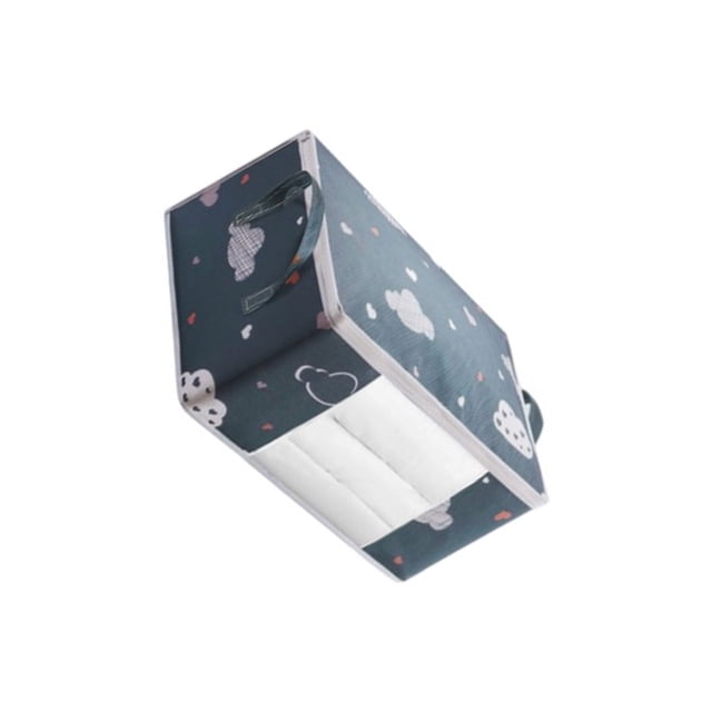 Bolsa de clasificación de ropa, gran capacidad, plegable, estampado, organizador de mantas, ordenado, Visible, para el hogar, a prueba de Almacenamiento y organización del hogar Azul oscuro/60*40*30. Billuyoard HA066833-03