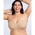 thumbnail image 3 of Sujetador sin tirantes HSIA para mujer, talla grande, con aros, ligeramente forrado, 3 of 5