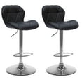 thumbnail image 1 of CorLiving Mateo Modern Faux Leather Geometric Tufted Adjustable Swivel Indoor Bar Stools, Black (Set of 2), 1 of 6
