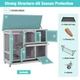 thumbnail image 4 of BUTINGLALE 47" Two Story Rabbit Hutch with Wheels, Indoor Outdoor Bunny Cage Guinea Pig Cage, 2 Deep No Leak Trays Included, Gray, 4 of 7