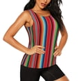 thumbnail image 2 of Fotbe Mexican Serape Blanket Stripes Womens Loose Fit Casual Flowy Slim-Fit Tank Tops Athletic Round Neck Trendy Sleeveless Summer Tops for Gym and Yoga-Medium, 2 of 7