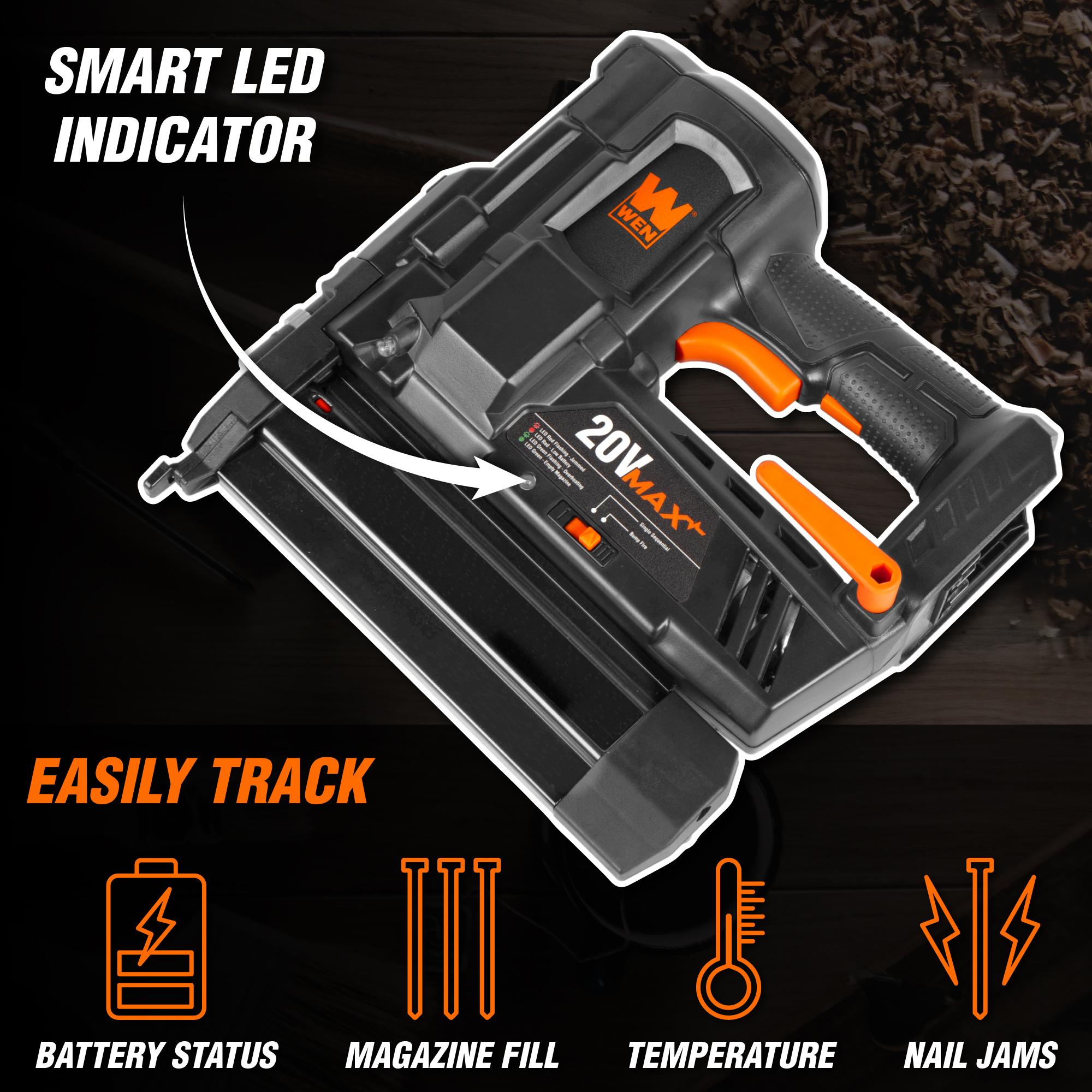 WEN 20V Max Cordless 18-Gauge Brad Nailer Kit photo 6