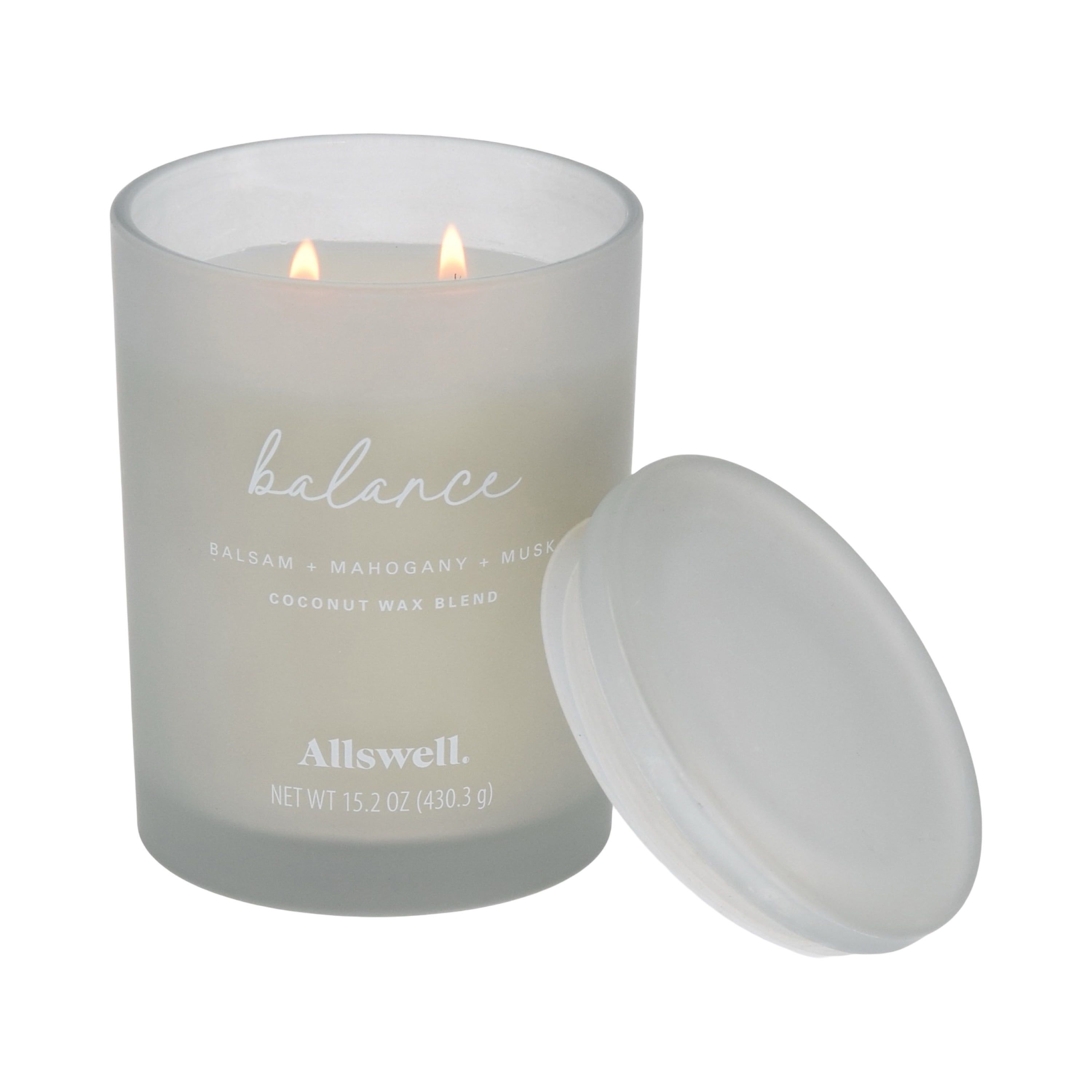 (2 pack) Allswell Balance (Balsam + Mahogany + Musk) Scented 2-Wick Spa Jar Candle 15oz.