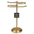 thumbnail image 5 of J&V TEXTILES Classical Steel Towel Rack Holder Stand with 2 Hanging Rings for Bathroom Vanity Countertops - Space Saving Hand Towel Holder Aged Brass, 5 of 5