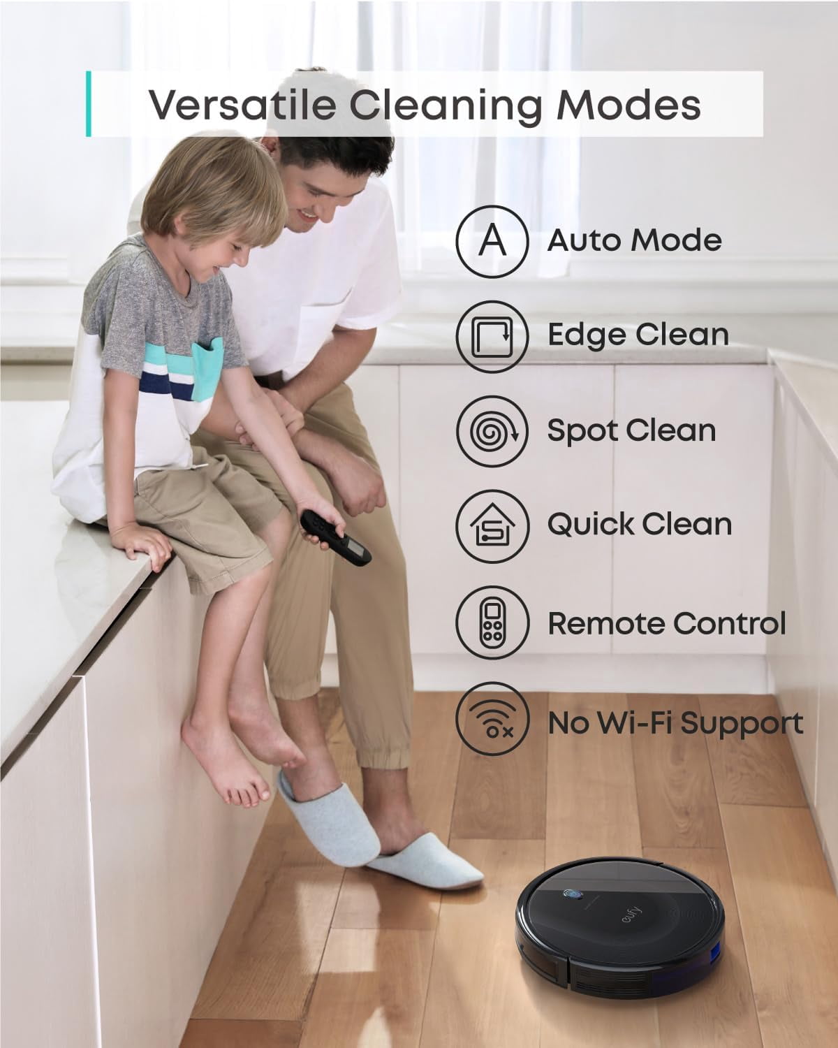 eufy RoboVac 11S MAX, Robot Vacuum Cleaner, Super-Thin, Powerful Suction, Quiet, Self-Charging Robotic Vacuum Cleaner, Cleans Hard Floors to Medium-Pile Carpets, Black