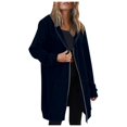 thumbnail image 2 of Womens Hoodies Coat Fall Winter Warm Pockets Drawstring Zipper Open Thin Hooded Jackets Long Cardigans Tops Outwear Womens Workout Jackets Full Zip Zip Warm up Jacket Extra Large Women Jackets Clothes, 2 of 5