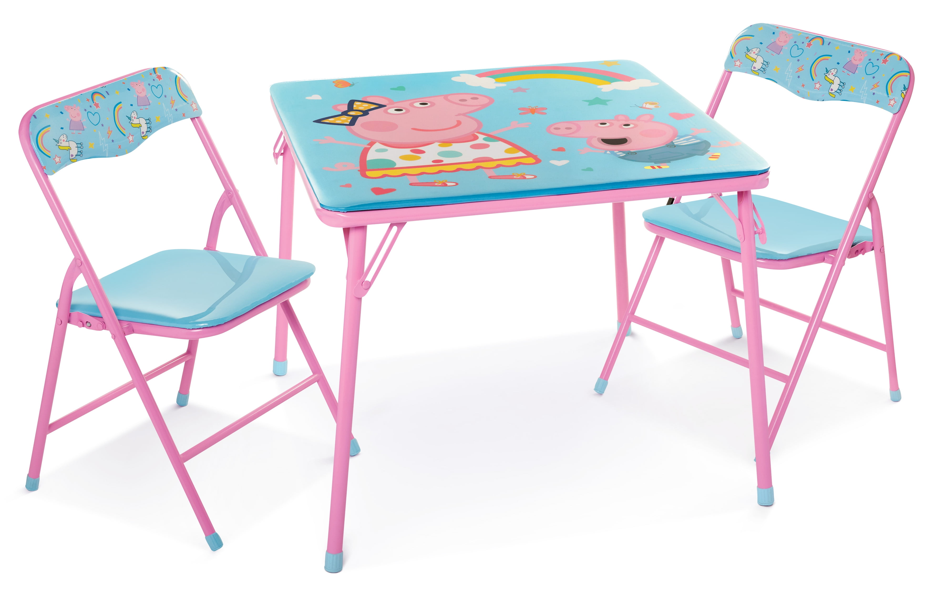 Peppa Pig 24 Inch 3 Piece Kids Play Activity Table Set includes 2