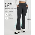 thumbnail image 6 of BALEAF Fleece Lined Pants Women Flare Leggings Thermal Warm High Waist Winter Yoga Pants with Pockets Heather Black M, 6 of 7