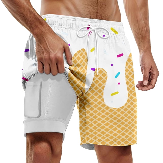Men Swim Trunks Elastic Waist Drawstring Bathing Suit Shorts Light Mens Bathing Suit 9 Inch Inseam Mens Swim Trunks Summer Beach Athletic Fit Men Swim Brief