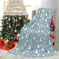 thumbnail image 5 of Winter Blue Throw Blanket Blue Woods Forest Animal Deer Christmas Tree Blanket Cozy Soft Lightweight Flannel Plush Blankets for Bed Couch Living Room Sofa Chair,40x50 Inch, 5 of 6