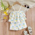 thumbnail image 2 of Odeerbi Baby Boy Girl Clothes Toddler Jumpsuit Outfit 2025 Fashion Cute Pineapple Print Ruffles Suspenders Shorts Romper Bodysuit White, 2 of 9