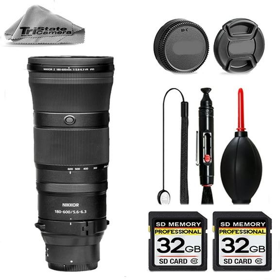 Nikon Z 180-600mm f/5.6-6.3 VR Lens    64GB STORAGE BUNDLE KIT (International Version)