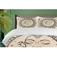 thumbnail image 4 of Ambesonne Sketch Duvet Cover Set, Sun and Moon, 2-Calking, Charcoal Grey Tan, 4 of 7