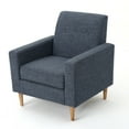 thumbnail image 4 of Stratford Mid Century Modern Dark Blue Fabric Club Chair, 4 of 13