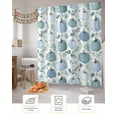 thumbnail image 7 of Teal Blue Pumpkin Shower Curtain Set ，Waterproof Fabric Shower Curtains Fall Green Leaves Botanical Thanksgiving Shower Curtains for Bathroom,Bathroom Decor 48"x72", 7 of 7