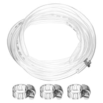 Clear Vinyl Tubing, 0.39" ID. 0.47" OD. 13.12 ft Length Tube, Drain Hose with Clamps, Transparent