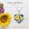 thumbnail image 4 of Dorunmo Sunflower Heart Locket Necklace 925 Sterling Silver Sunflower Picture Locket Pendant Heart Locket Necklace for Women, 4 of 10