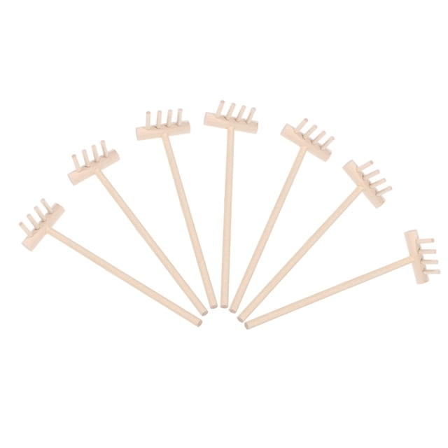 TABLZONE 7Pcs Small Rake Set Zen Sandbox Sand Rake with Synthetic Material for Tea Enthusiasts 14.00X3.50X2.00cm